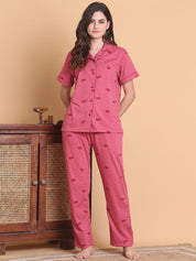 Secret Wish Pink Heart Hosiery Night Suit