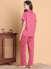 Secret Wish Pink Heart Hosiery Night Suit