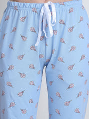 Secret Wish Sky Blue Candy Hosiery Night Suit