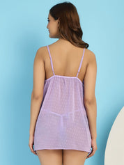 Georgette Lilac Babydoll with G-String