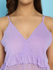 Georgette Lilac Babydoll with G-String