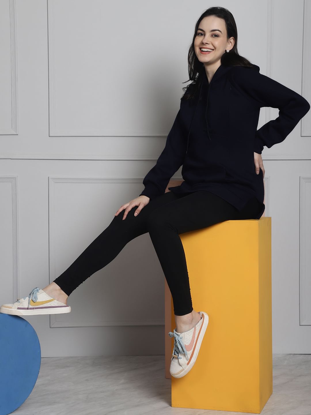 Black Winter Maternity Pullover Sweatshirt