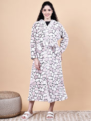 Pink Abstract Fur Winter Robe