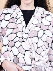 Pink Abstract Fur Winter Robe