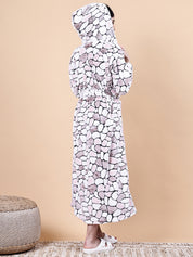 Pink Abstract Fur Winter Robe