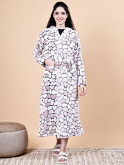 Pink Abstract Fur Winter Robe