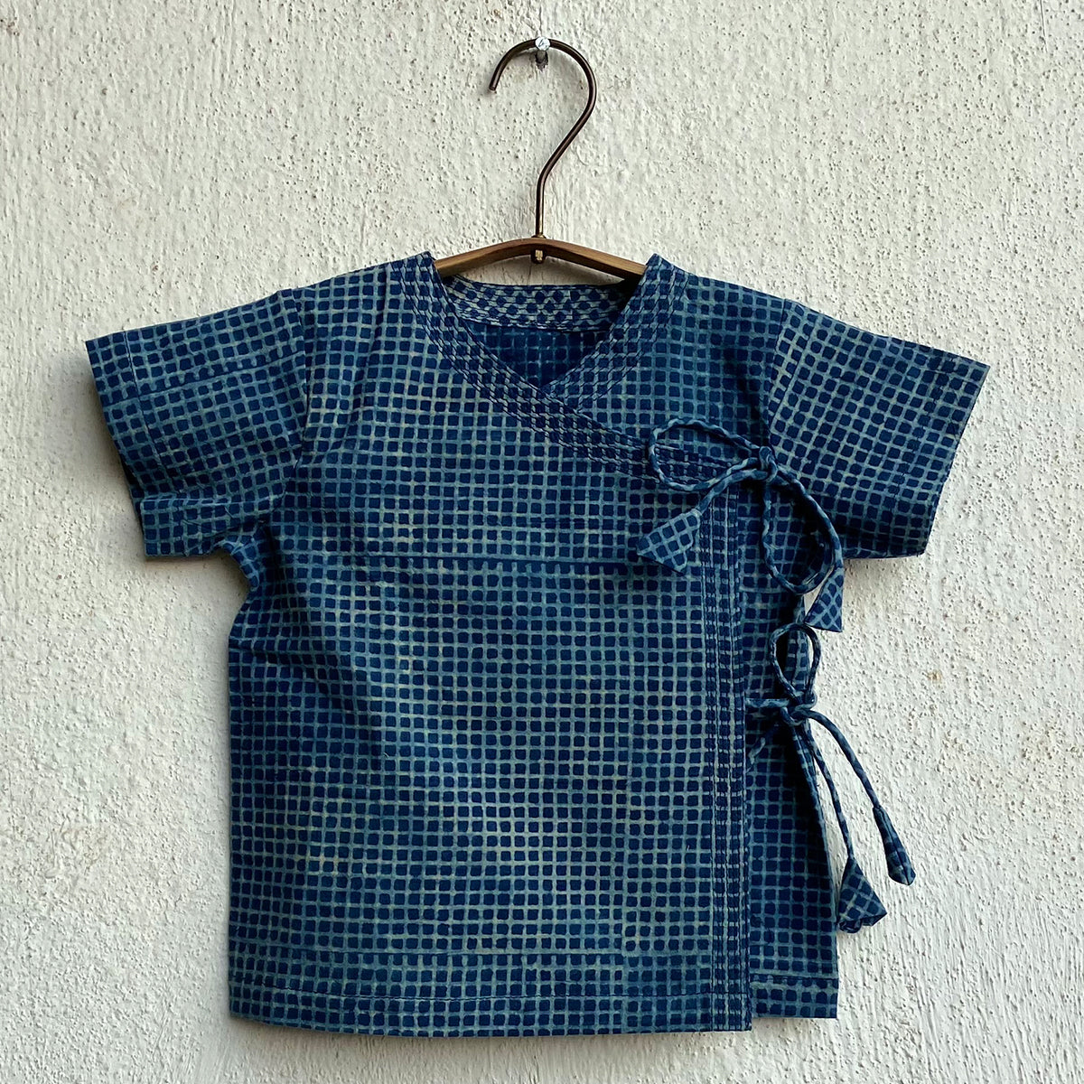 WHITEWATER KIDS UNISEX ORGANIC INDIGO CHECK ANGARAKHA  + MATCHING PANTS