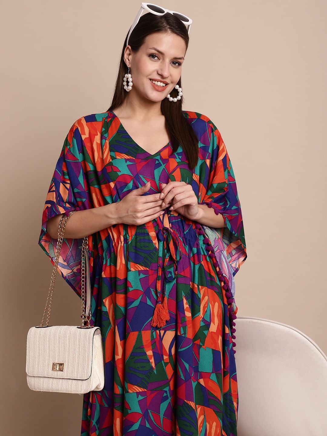 Multicolour Abstract Print Kaftan