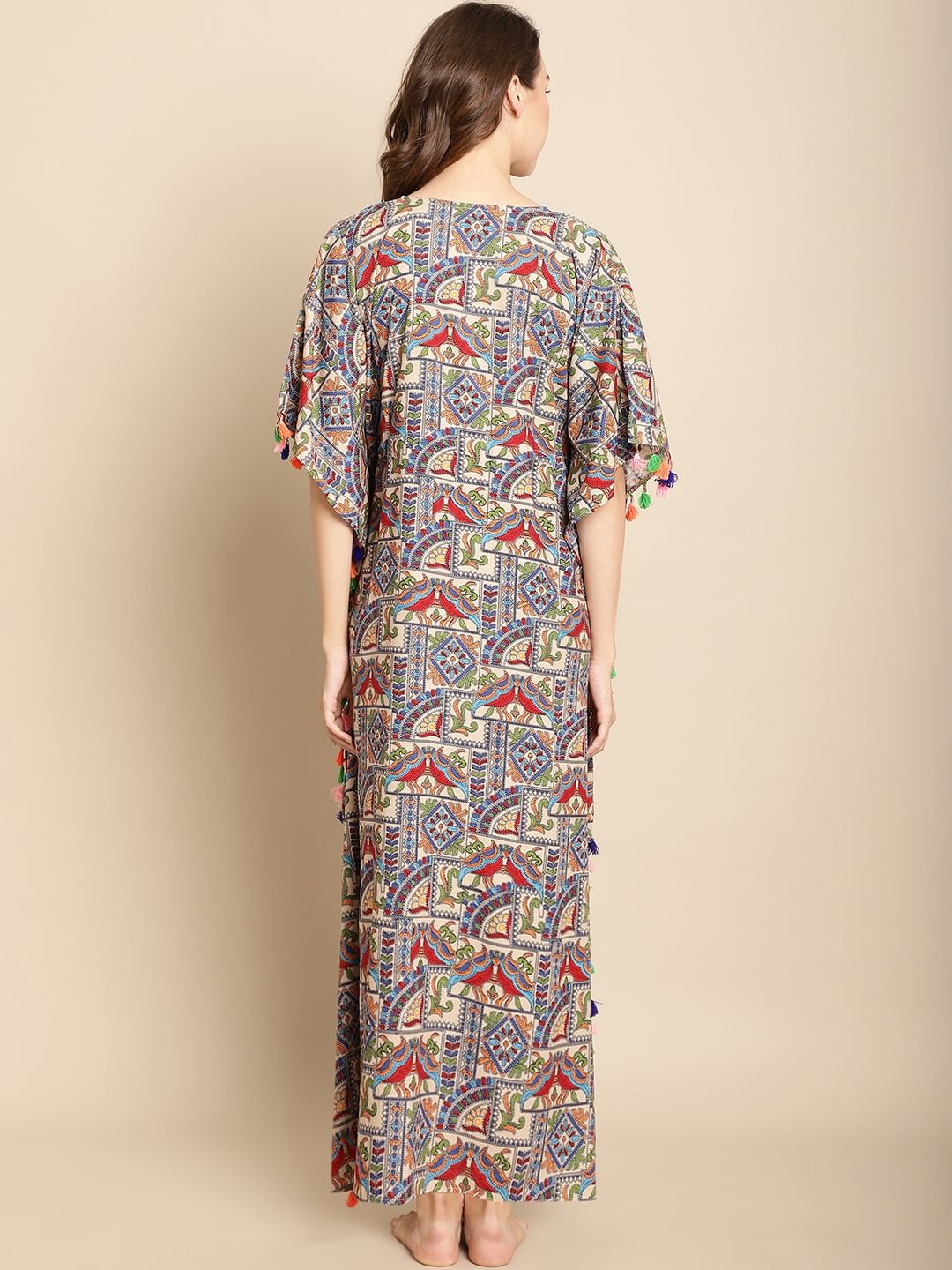Abstract Print Multi Colour Kaftan