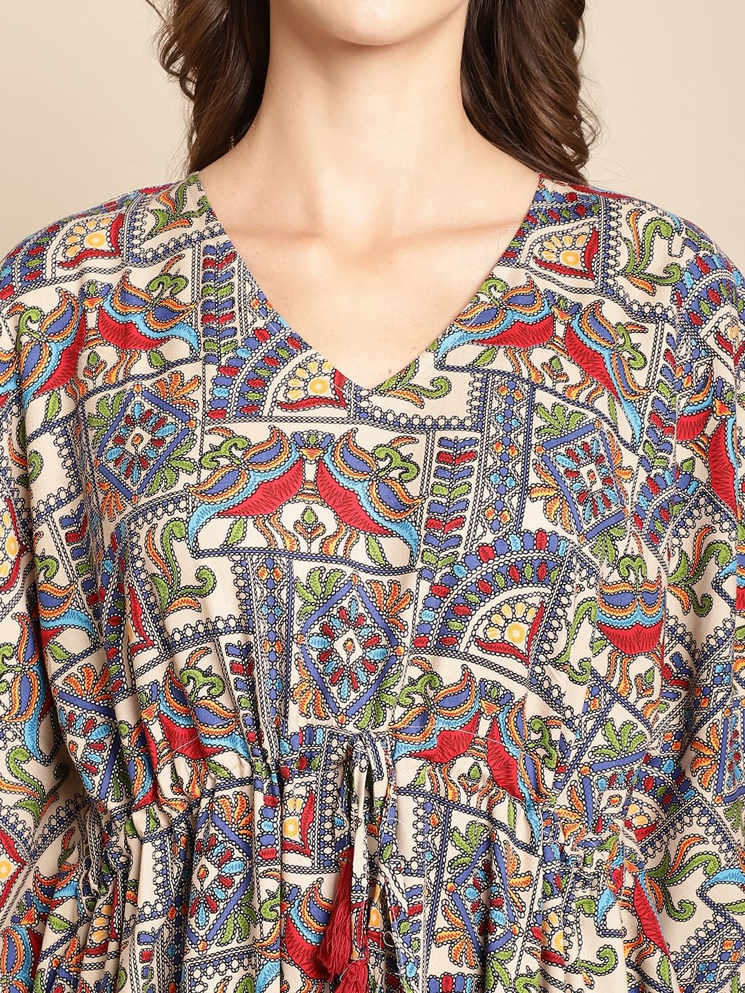 Abstract Print Multi Colour Kaftan