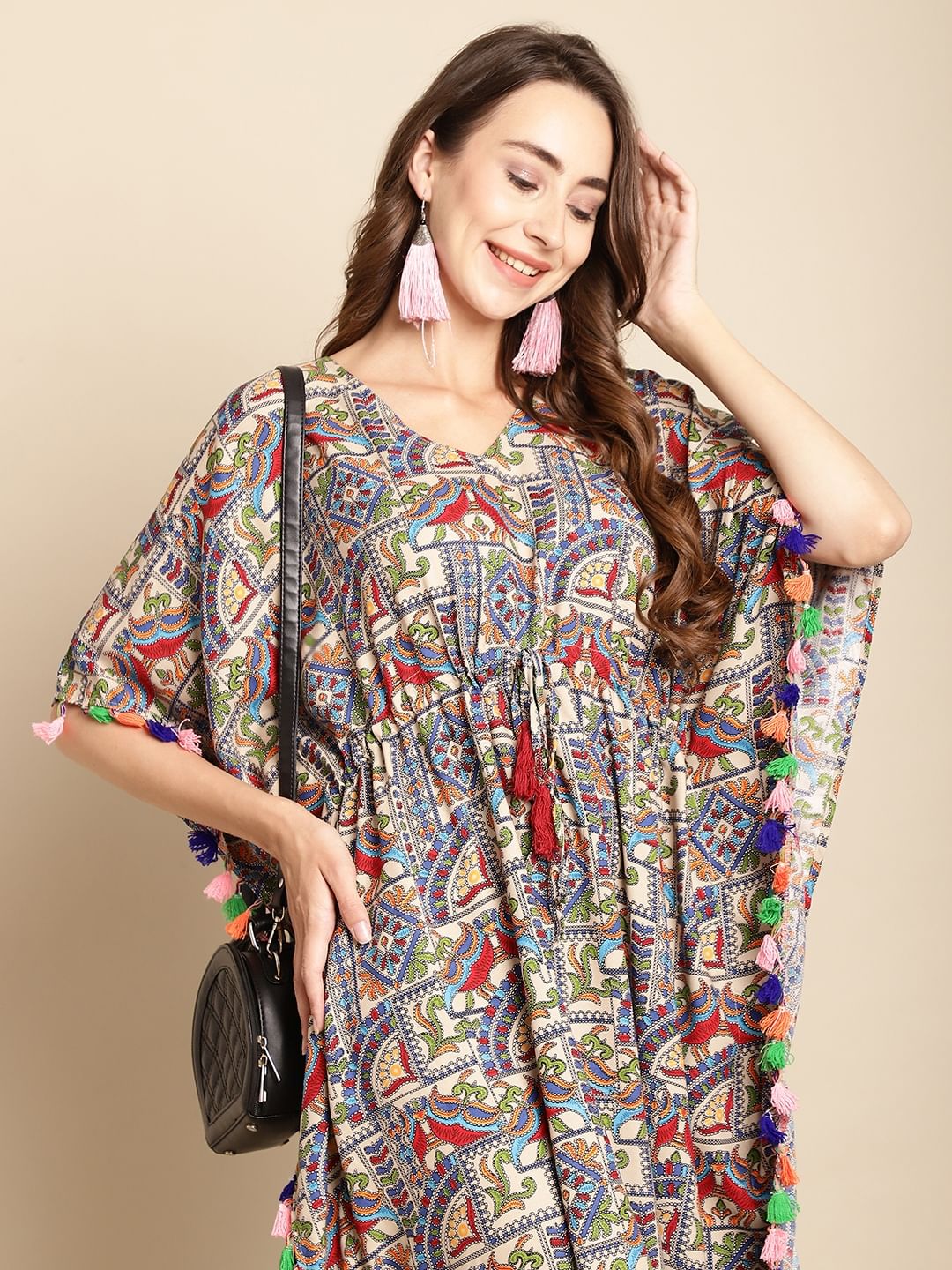 Abstract Print Multi Colour Kaftan
