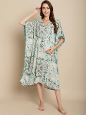 Floral Blue Maternity Kaftan