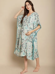 Floral Blue Maternity Kaftan