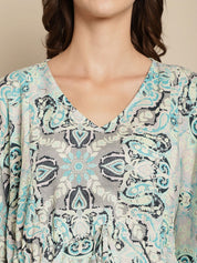 Floral Blue Maternity Kaftan