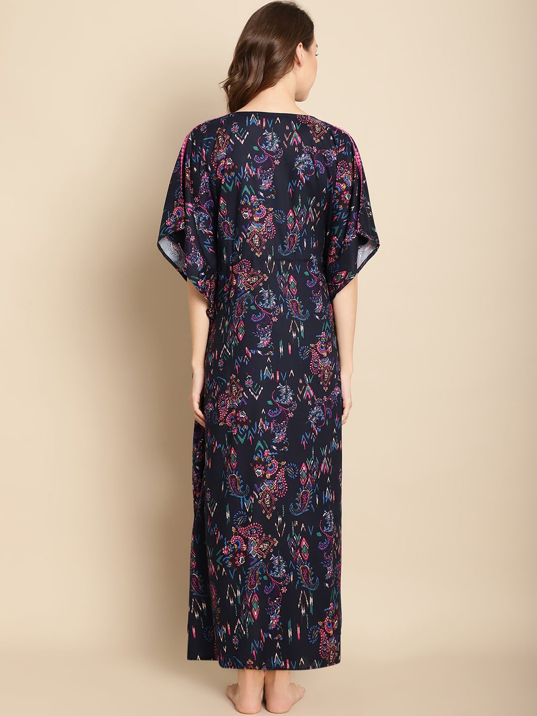 Floral Navy Blue Maternity Kaftan