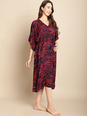 Abstract Print Purple Maternity Kaftan