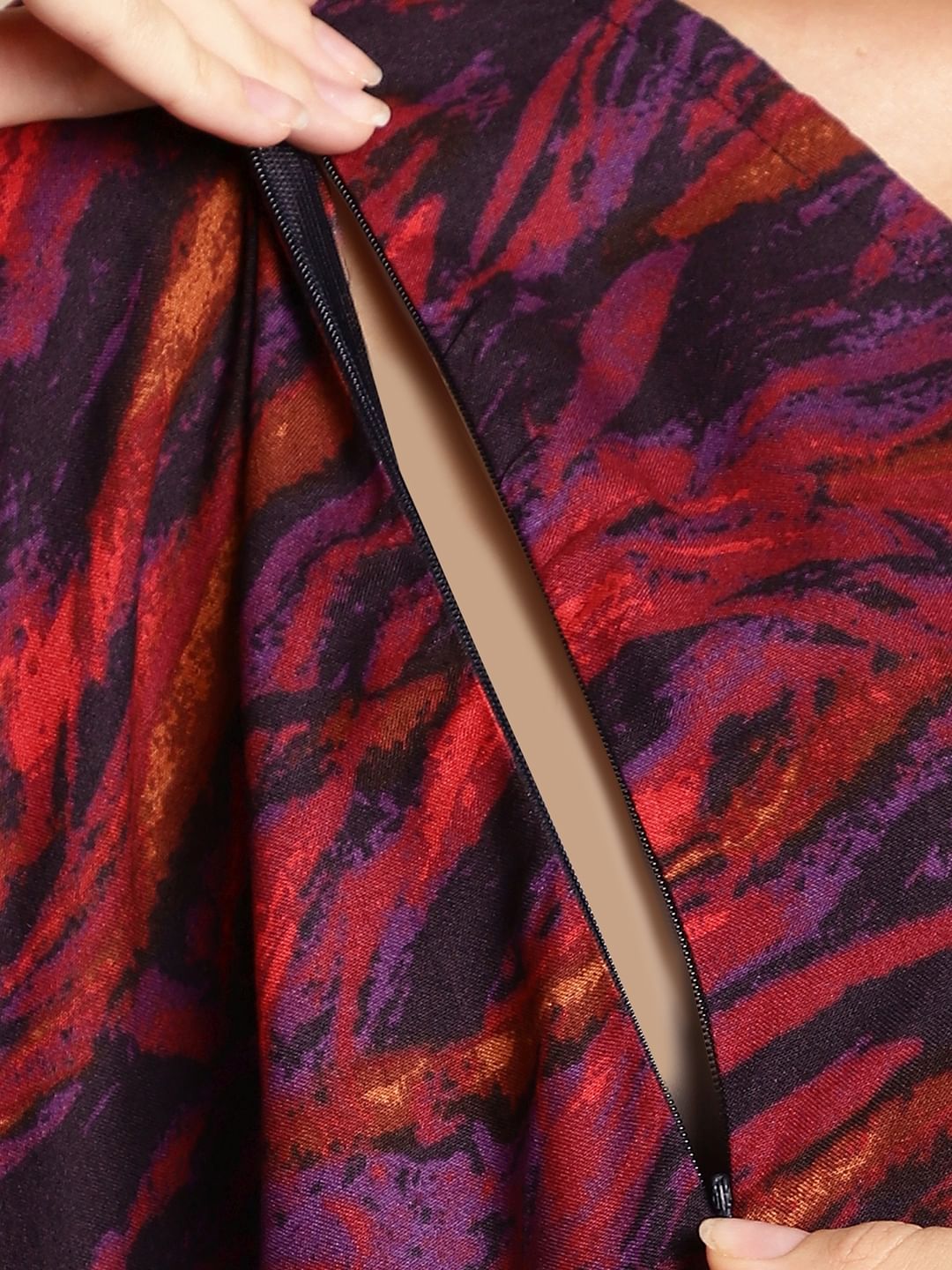 Abstract Print Purple Maternity Kaftan