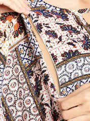 Abstract Print Blue Maternity Kaftan