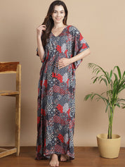 Multi-Color Geometric Rayon Maternity Kaftan