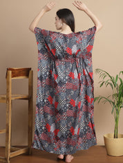 Multi-Color Geometric Rayon Maternity Kaftan