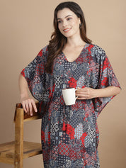 Multi-Color Geometric Rayon Maternity Kaftan