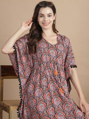 Multi-Color Ethnic Rayon Maternity Kaftan