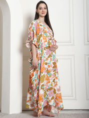 Floral Print Multi Rayon Maternity Kaftan