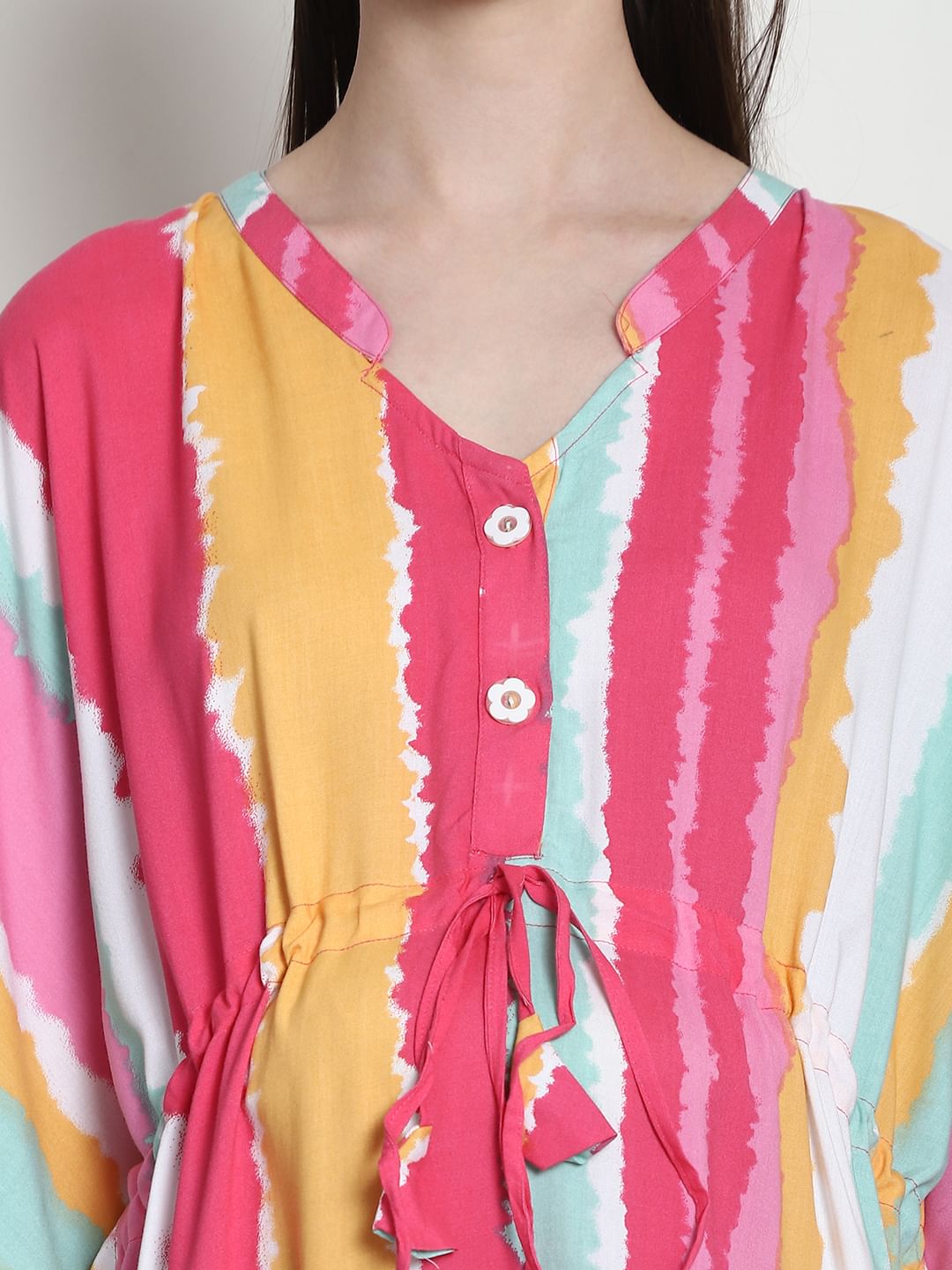 Striped Multi Rayon Maternity Kaftan