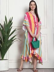 Striped Multi Rayon Maternity Kaftan