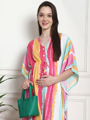 Striped Multi Rayon Maternity Kaftan