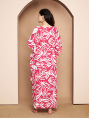 Floral Print Pink Rayon Maternity Kaftan