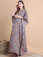 Secret Wish Multi-Coloured Abstract Rayon Maternity Kaftan