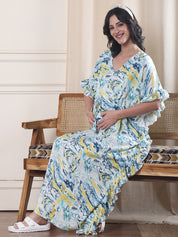Blue Marble Rayon Maternity Kaftan