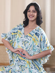 Blue Marble Rayon Maternity Kaftan
