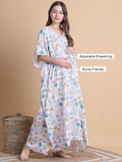 Secret Wish Off White Sea Shell Rayon Maternity Kaftan