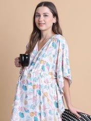 Secret Wish Off White Sea Shell Rayon Maternity Kaftan