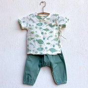 WHITEWATER KIDS UNISEX ORGANIC KOI BAG - KOI MINT AND WHITE ANGRAKHA + MINT PANTS