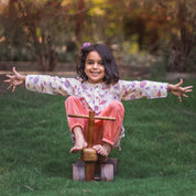 WHITEWATER KIDS UNISEX ORGANIC KOI PEACH PRINT KURTA + PEACH PANTS