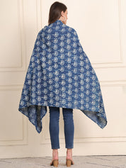 Blue Floral Cotton Nursing Cover