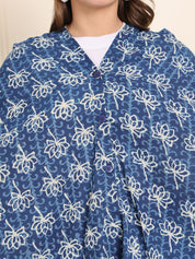 Blue Floral Cotton Nursing Cover