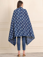 Dark Blue Printed Cotton Nursing Cover
