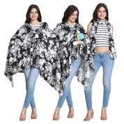 Floral Print Black Rayon Nursing Cover