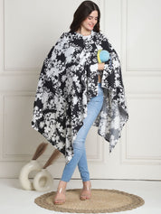 Floral Print Black Rayon Nursing Cover