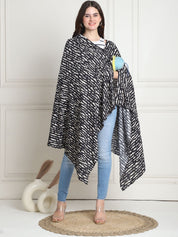 Printed Black Rayon Nursing Cover