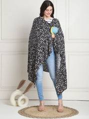 Printed Black Rayon Nursing Cover
