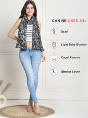 Printed Black Rayon Nursing Cover