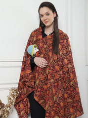 Floral Print Brown Cotton Nursing Cover