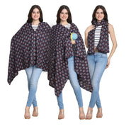 Floral Print Black Cotton Nursing Cover