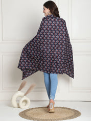 Floral Print Black Cotton Nursing Cover