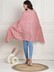Floral Print Peach Cotton Nursing Cover